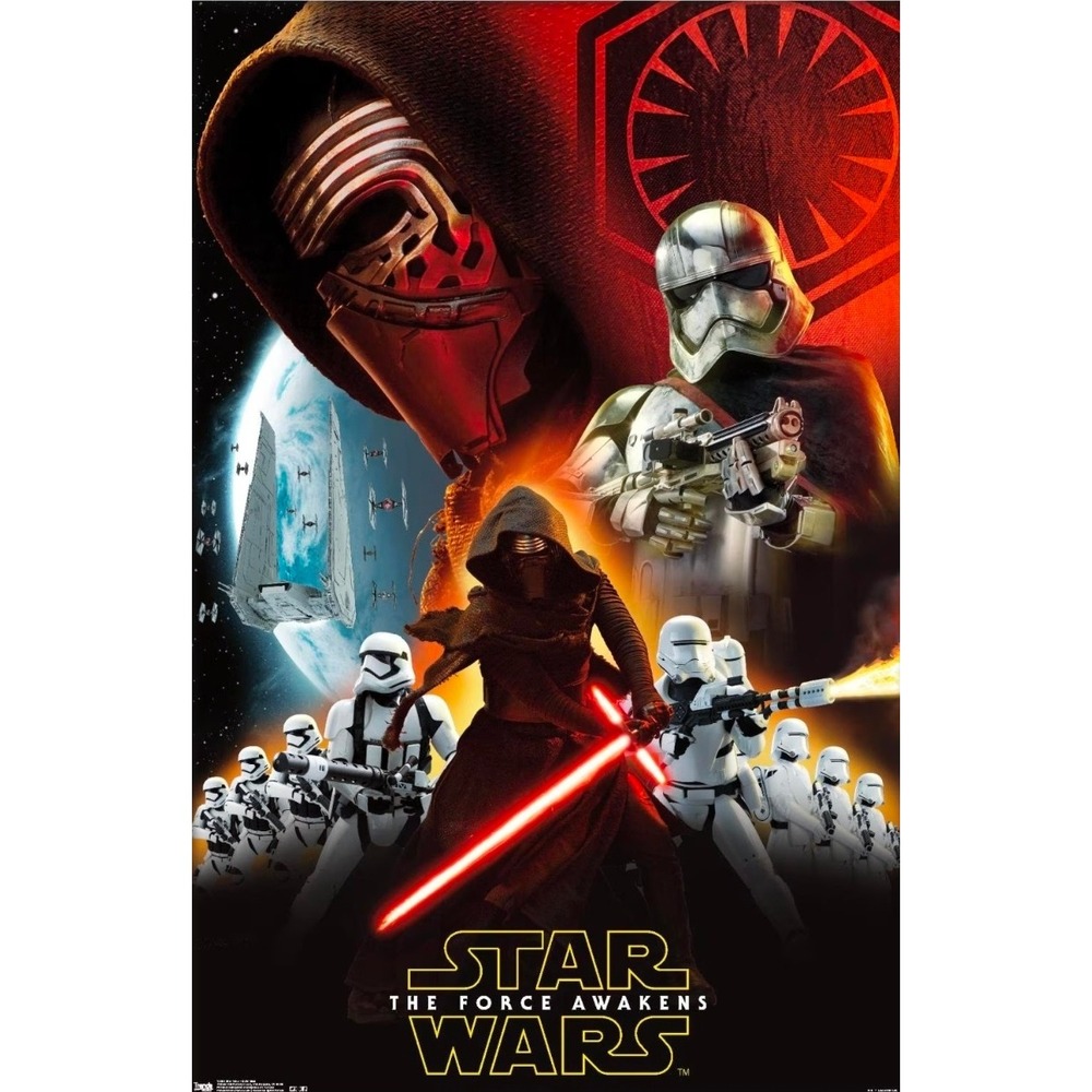 Star Wars The Force Awakens Dark Side Poster Kylo Ren Phasma RP13962 New Sealed